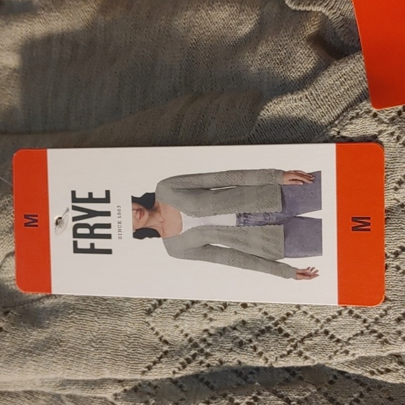 New Frye Women's Pointelle green Cardigan lightweight 100% cotton - Picture 7 of 7